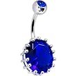 September 13mm Oval Solitaire Birthstone Belly Ring
