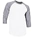 Knocker Mens Long Sleeve Baseball Raglan Shirt-Gray/Black-Medium