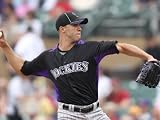 Colorado Rockies v Arizona Diamondbacks, SCOTTSDALE, AZ - FEBRUARY 26: Ubalbo Jimenez Photographic Poster Print by Jonathan Ferrey, 9x12