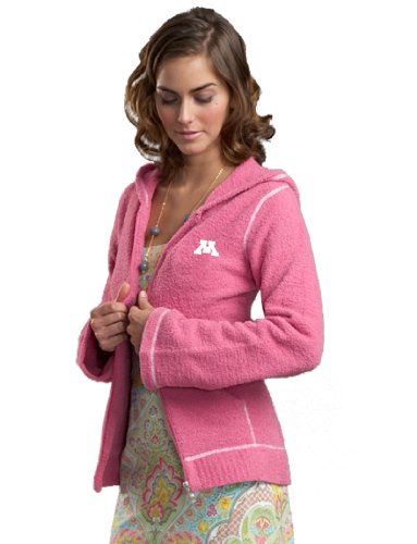 NCAA University of Minnesota Kashwere U Full-Zip Hoodie (Pink/White, Medium/4-6)