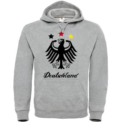 FUSSBALL EM 2012 DEUTSCHLAND ADLER – Herren Hoodie Grau Gr. L
