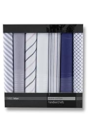 7 Pack Pure Cotton Assorted Handkerchiefs