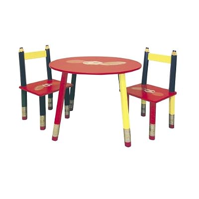 Ore International Kids' Primary-Color 3-Piece Table Set