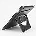 Hi-mobiler Portable Rotating Stand Pu Black Leather Cover Case with Genuine Leather Hand Strap for Ipad 2 Ipad 3(the New Ipad) Ipad 4(ipad with Retina Display) and Free Hi-mobiler Cord Tie