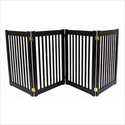 Four 32″ Panel Free Standing Pet Gate in Black
