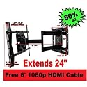 LCD Plasma Wall Mount for Samsung LCD Plasma HDTV 32', 36", 40", 42", 46" 52" , Extends 24", Tilts, Swivels (Includes Free 6' HDMI Cable a $39.99 value by itself)