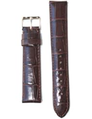 18mm Ladies Brown Italian Leather Alligator Grain QR Pins for Michele Style