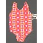 Girls 1 PC T-Back Racer Back Orange/Hot Pink/Melon Flowers