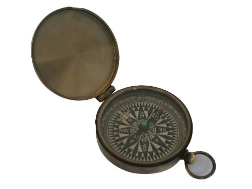 Ship Compass with Lid (antique brass)