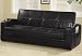 Black Faux Leather Sofa Bed w/ White Stitching by Coaster