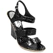 Liliana by Adi Croc Print Patent Heeled Sandal