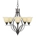 Murray Feiss F2055/5GBZ Morningside Five-Light Chandelier, Grecian Bronze with Cream Snow Glass Shades