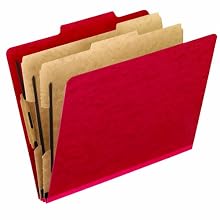Pendaflex 2257SC Pendaflex Pressguard Classification Folders, Lgl, 6-Section, Scarlet, 10/Box
