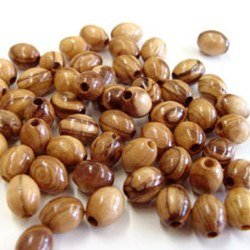 9x7mm Rosary Beads (60 beads) - Bethlehem Oval Olive wood