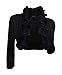 eVogues Plus size Cropped Ruffled Shawl Shrug Bolero Black