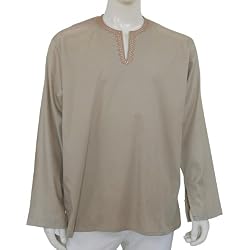 Mens Long Sleeve Casual Cotton Shirt Kurta India Chest 46 inches (gsk607c)