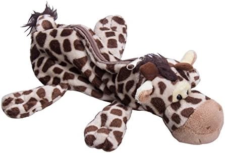 Flexibuy Cute Cartoon Animal Design Giraffe Soft Plush Pencil Box Case Pocket Zipper Coin Holder (#2)