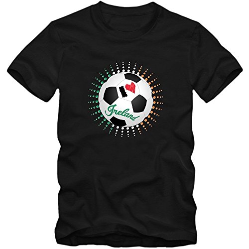Irland EM 2016 #6 T-Shirt | Éire | Fußball | Herren | The Boys in Green | Trikot | Nationalmannschaft, Farbe:Schwarz (Deep Black L190);Größe:M