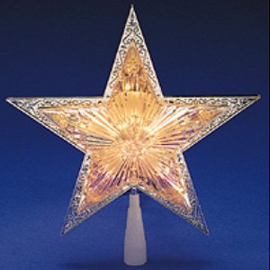 lighted silver swirl star christmas tree topper