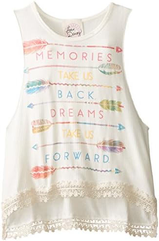 Love Daisy Big Girls' Memories and Dreams Tank Top, Ivory, X-Large
