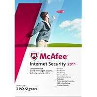 McAfee Internet Security 2011 3-User 2 Year Product Key Card