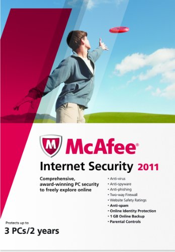 McAfee Internet Security 2011 3-User 2 Year Product Key Card