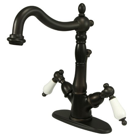 Kingston Brass KS1435PL Heritage Mono Deck Mount Bathroom Faucet, 6-1/2