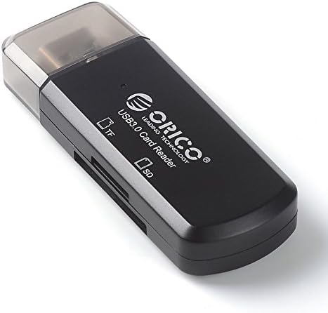 XYuan ORICO CTU33 2 in 1 Mini Portable USB 3.0 Card Reader with 2 Ports/Support TF&SD/Support USB 2.0/5 Gbps /LED Light for Windows XP,Vista,7,MAC 9.1/10.2 (Black)