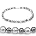 Jewelry : Genuine Swarovski Two Tone Silver/Gray Crystal Pearl Necklace - 18' with 8mm/10mm Pearls