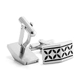 Modern Stylish Engraved Guilloche Floral Steepled Design Square Shape Stainless Steel Cuff Links Cufflinks For Business Man Men Graduates