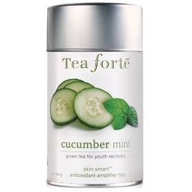Tea Forte Skin Smart Loose Tea Canister-Cucumber Mint, 3.17 oz, 50 servings