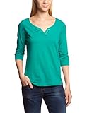 edc by ESPRIT Damen Langarmshirt 112CC1K020, Knopfleiste