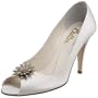 Bridal by Butter Women's Chuchu-B Peep-Toe Pump,white satin,10 M US