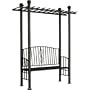 DC America PGAR608-MBR Toscana Bench Arbor with Pergola Style Top, Bronze