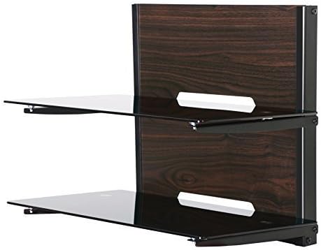 Black Friday!Fenge 2 Tier Wood Av Shelf Component Wall Mount with Tempered Glass Shelf for Dvd/xbox One/ps4/tv Component by Fenge
