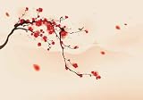 Oriental Style Painting - Plum Blossom in Spring - 18W x 13H - Peel and Stick Wall Decal by Wallmonkeys