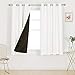 Deconovo Full Blackout Curtains Double Layer Lined Drapes Complete Blackout Curtains Heat and Sound Reducing Curtains for Nursery 52W x 63L Inch Cream Set of 2