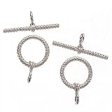 Sterling Silver Pointelle Toggle Clasps 8.5mm (2 Sets)