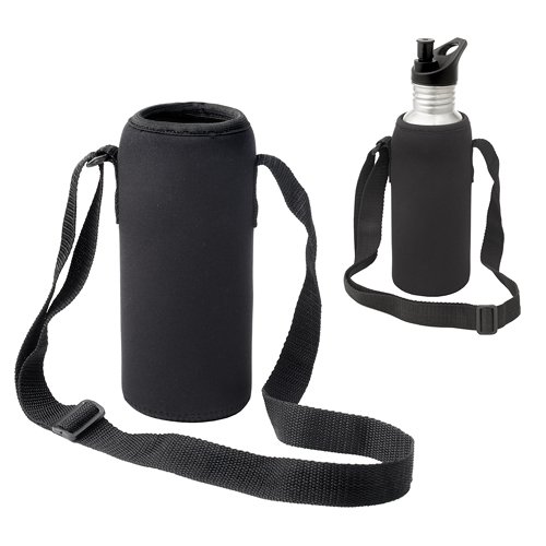 20 to 27 ounce neoprene insulated tote with adjustable shoulder sling to 18.5
