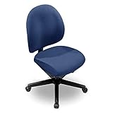 Perch Desk Chair - Medium Back - Deep Navy Vinyl - Glides