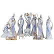 Bisque Nativity - Blue/White 9"