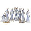 Bisque Nativity - Blue/White 9"