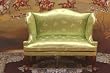 Miniature Green Damask Wing Sofa