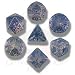 Carved Elvish Dice Set (Transparent and Blue)