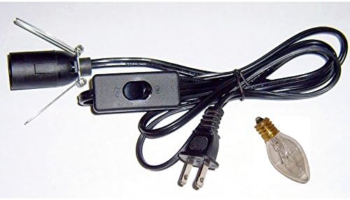 Salt Lamp Cord & 15 Watt Bulb; Switch; Wire Clip; UL Listed; 110/120V Rated