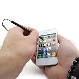Produkt-Bild: Eingabestift mit Pinselhaaren statt Gummikuppe, Farbe: Schwarz, High Sensitive Stylus Pen f&uuml;r pr&auml;zise Bedienung des iPhone 3 G, 3GS, 4, 4S, Samsung Galaxy 2, iPad2 und alle anderen Touchscreen Ger&auml;te, auch Tablet PC