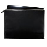 Padded Laptop Zippered Protective Case, Genuine Calfskin Leather, Holds any 15" Laptop Securely