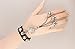Lefinis Halloween Rock Punk Wolf Skull Bracelet Wristband with Linked Finger Rings