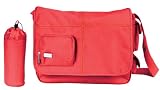 Little Company Basic Messenger Bag in Red with Orange Stitching