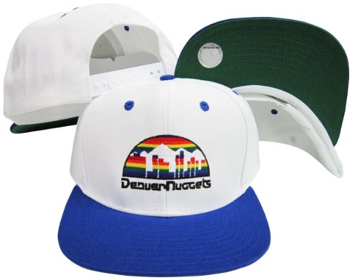 Denver Nuggets White/Blue Two Tone Snapback Adjustable Plastic Snap Back Hat / Cap